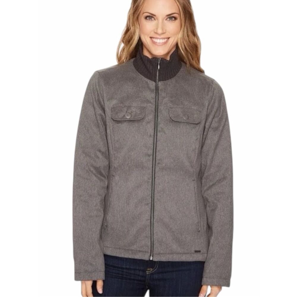 PRANA Showdown Jacket Gray Duck Down Insulated Full Zip Coat Women’s Medium
